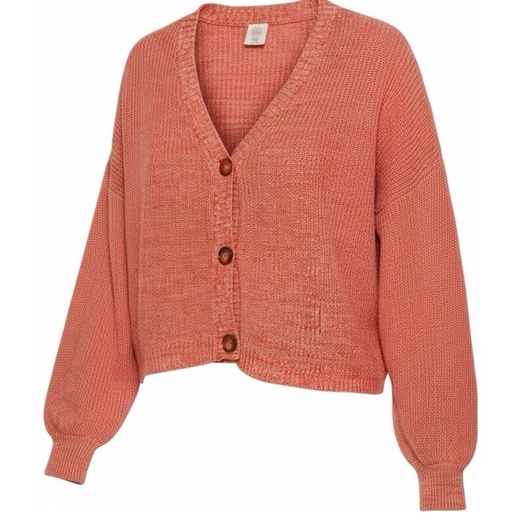 Girls Pink Cardigan L (10–12) Plus Button Front Knit‎ Sweater